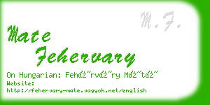 mate fehervary business card